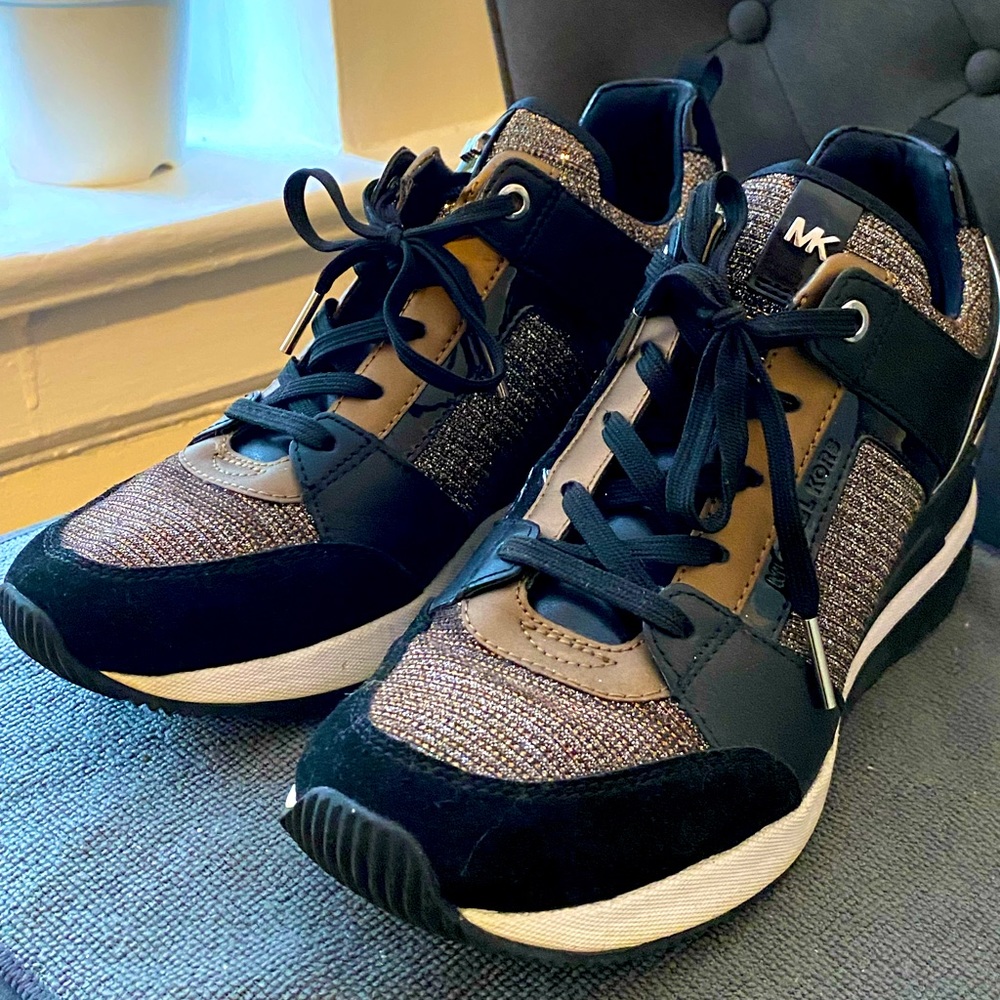 MICHAEL KORS Georgie Chain-Mesh And Leather Trainer